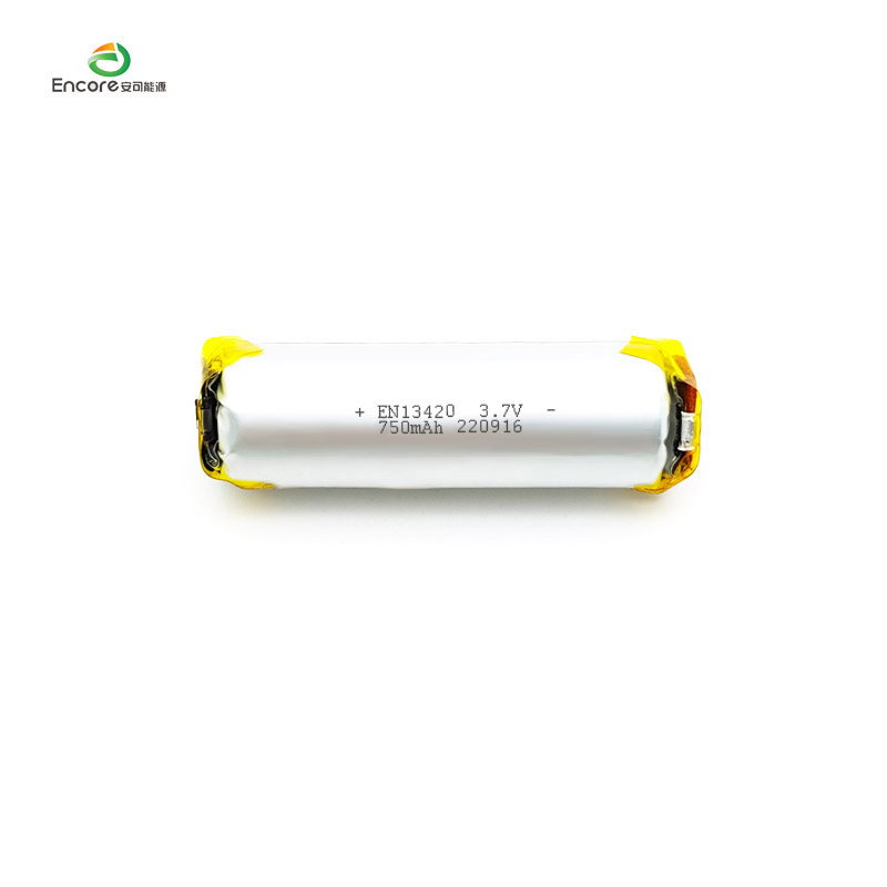 13420 750mAh Cylindrical 3.7v lipo baterei